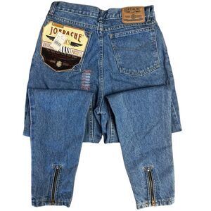 Jordache Original Jeans 80s 90s 11/12 Blue Ankle Back Zip Retro  27”x 27” NEW